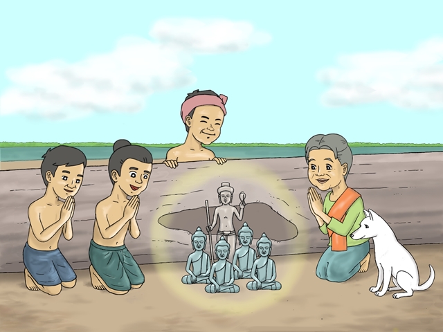 木の中から現れた仏像